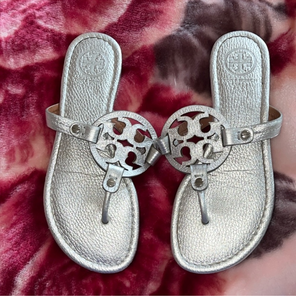 Tory Burch Miller Silver Sandals